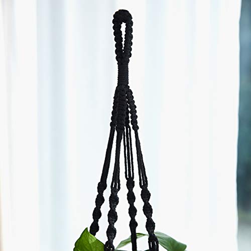 PROTITOUS Macrame Plant Hanger 3pcs Black Indoor Hanging Planter B...