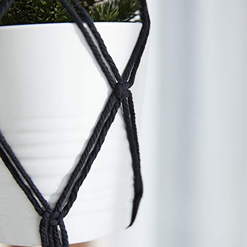 PROTITOUS Macrame Plant Hanger 3pcs Black Indoor Hanging Planter B...