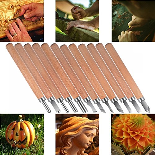 PRUGNA Wood Carving Tools Kit, HRC62 Carbon Steel Graver Set for K...