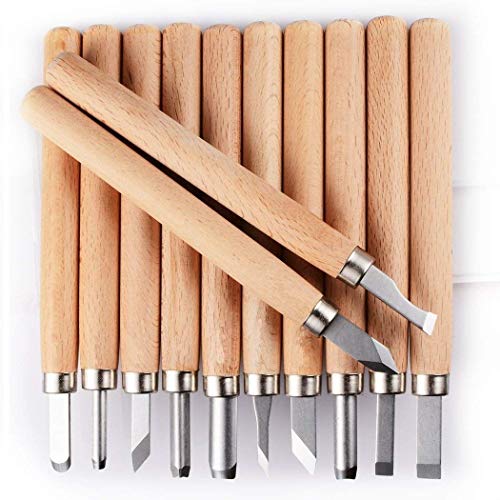 PRUGNA Wood Carving Tools Kit, HRC62 Carbon Steel Graver Set for K...