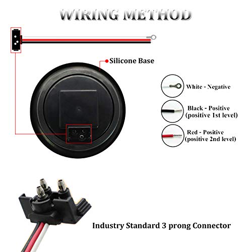 2pc 4 Round Red LED Trailer Tail Lights Turn Stop Brake Trailer L...