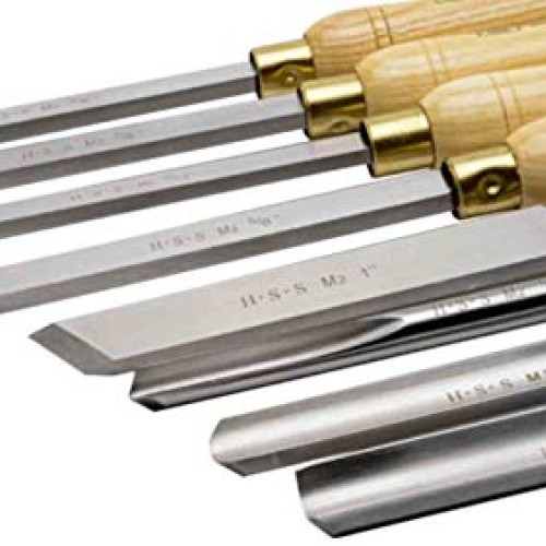 PSI Woodworking LCHSS8 Wood Lathe HSS Chisel Set, 8Piece