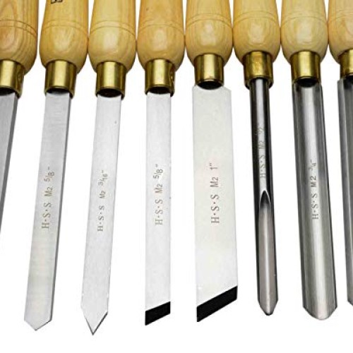 PSI Woodworking LCHSS8 Wood Lathe HSS Chisel Set, 8Piece