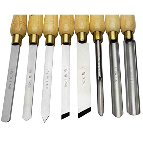 PSI Woodworking LCHSS8 Wood Lathe HSS Chisel Set, 8Piece