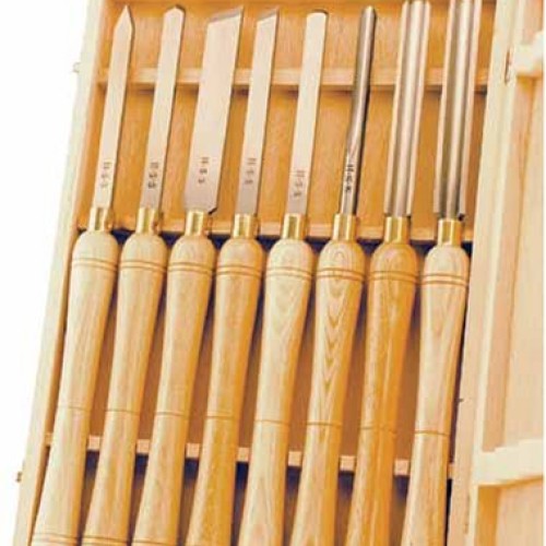 PSI Woodworking LCHSS8 Wood Lathe HSS Chisel Set, 8Piece