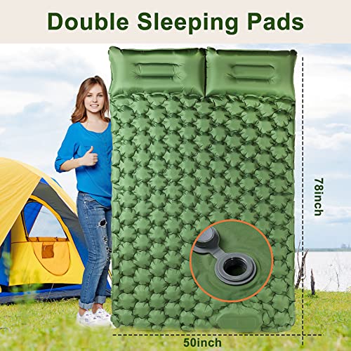 PTILOTD Double Sleeping Pad for Camping/Self Inflating Camping Mat...