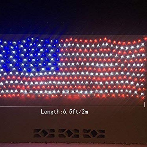 PUHONG American Flag 420 LED String Lights Super Bright LEDs, Outd...