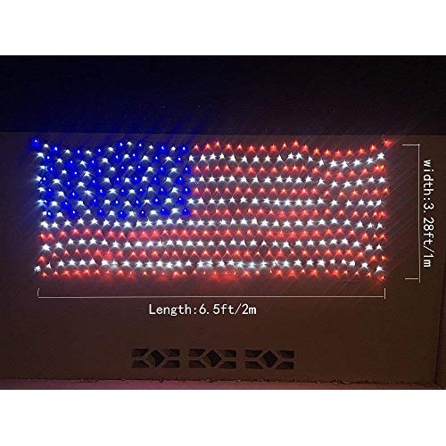 PUHONG American Flag 420 LED String Lights Super Bright LEDs, Outd...