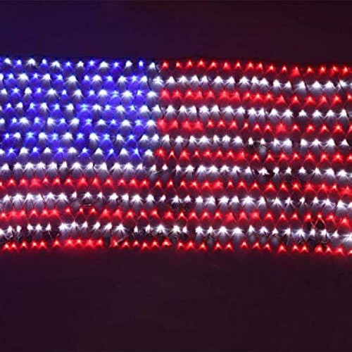 PUHONG American Flag 420 LED String Lights Super Bright LEDs, Outd...