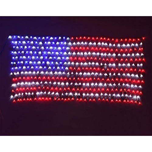 PUHONG American Flag 420 LED String Lights Super Bright LEDs, Outd...