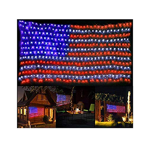 PUHONG American Flag 420 LED String Lights Super Bright LEDs, Outd...