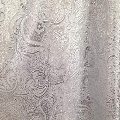 Pukido 50148cm Shining Jacquard Paisley Metallic Brocade Fabric fo...