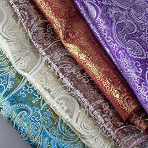 Pukido 50148cm Shining Jacquard Paisley Metallic Brocade Fabric fo...