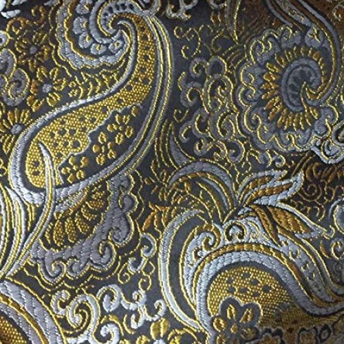Pukido 50148cm Shining Jacquard Paisley Metallic Brocade Fabric fo...
