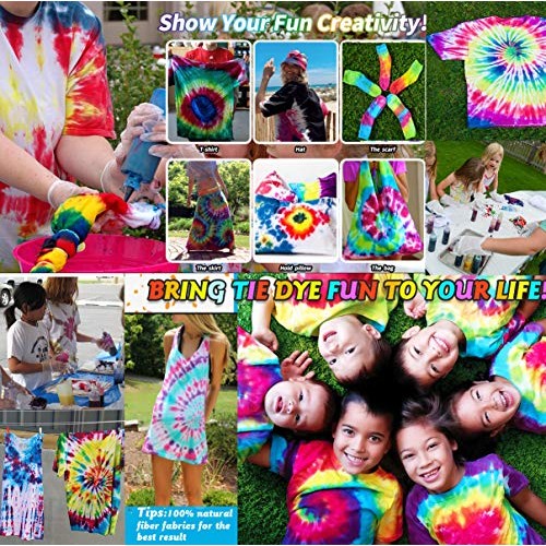 Tie Dye Kits, Tye Dye Kit, 6 Packs Refill Dye, One-Step Fabric Dye...