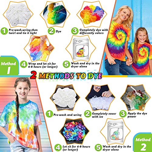 Tie Dye Kits, Tye Dye Kit, 6 Packs Refill Dye, One-Step Fabric Dye...
