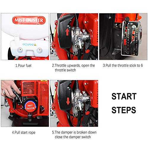 Pumplus 5.5 Gallon Gas Powered Sprayer Backpack Fogger Blower Dust...
