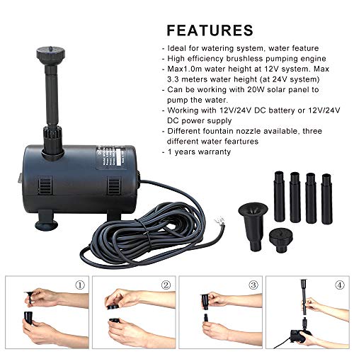 Pumplus Solar Powered Fountain Pump, New Upgraded Mini Solar Power...