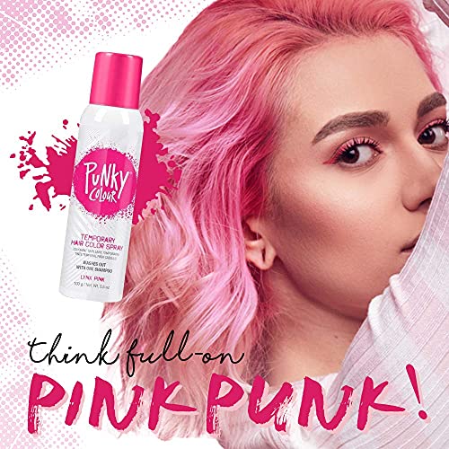 Punky Temporary Hair Color Spray, Lynx Pink, Fast-Drying, Non-Stic...