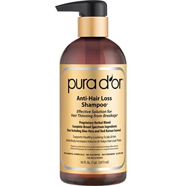 PURA DOR Original Gold Label Anti-Thinning Shampoo Clinically Tes...