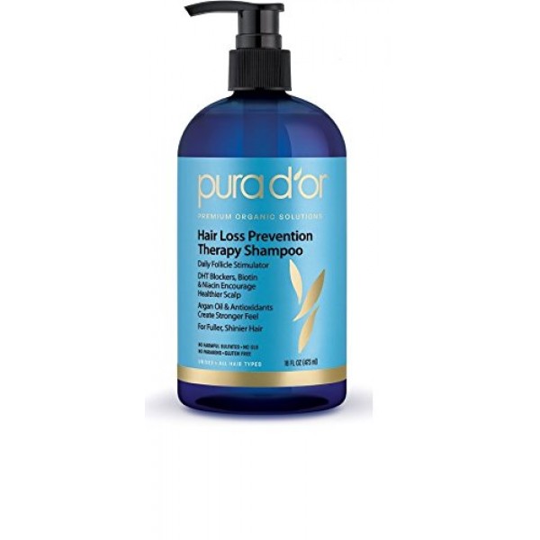 PURA DOR Hair Thinning Therapy Shampoo, Infused with Organic Arga...