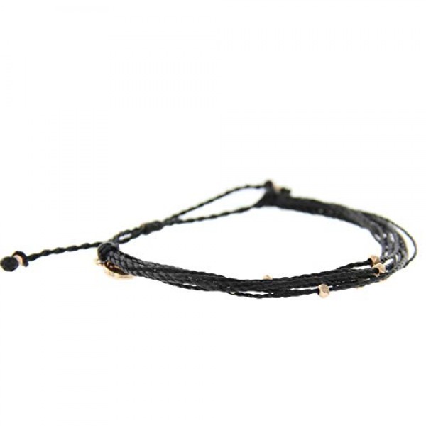 Pura Vida Rose Gold Malibu Black Bracelet - Waterproof, Artisan Ha...
