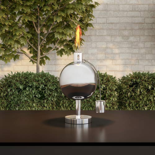 Pure Garden 50-220 Tabletop Torch Lamp-10” Stainless Steel Outdoor...