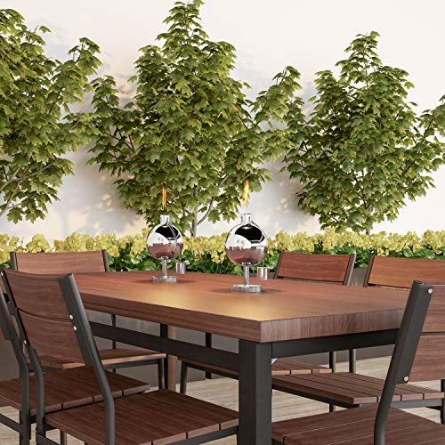 Pure Garden 50-220 Tabletop Torch Lamp-10” Stainless Steel Outdoor...