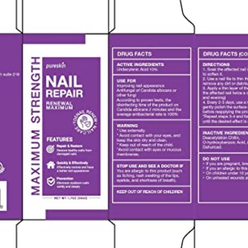 Pureskin Toenail Renewal - Maximum Strength Nail Repair Liquid, To...