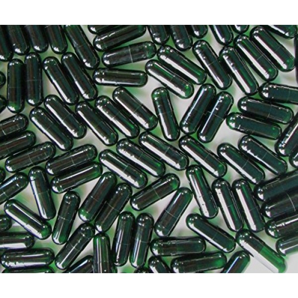 PurecapsUSA - 1,000 Size 00 Fillable Chlorophyll Color Empty Gelat...