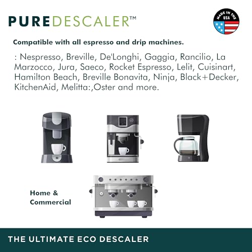PUREDESCALER 2 Pack, 2 Uses Per Bottle Universal Coffee Machine ...