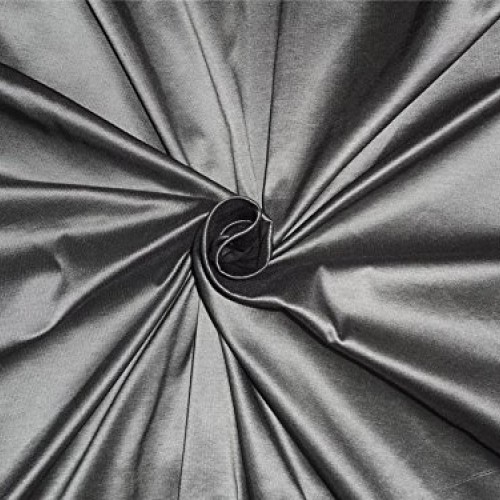 100% Pure Silk Taffeta Fabric Blackish Grey x Ivory Colour 54 by ...