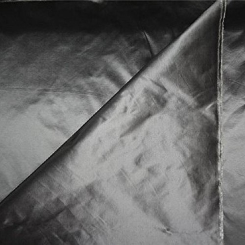 100% Pure Silk Taffeta Fabric Blackish Grey x Ivory Colour 54 by ...