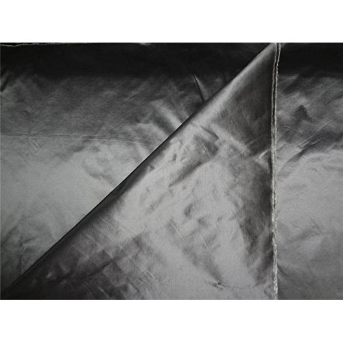 100% Pure Silk Taffeta Fabric Blackish Grey x Ivory Colour 54 by ...