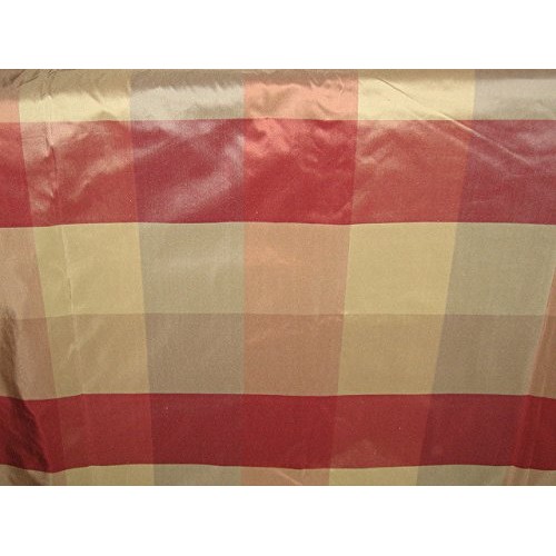 100% Pure Silk Taffeta Fabric Multi Color drapery plaids 54 By th...