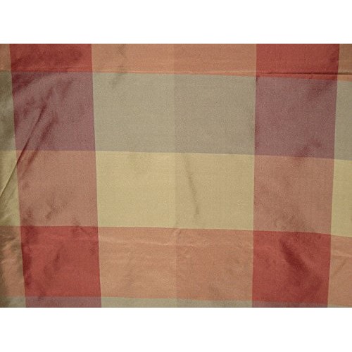 100% Pure Silk Taffeta Fabric Multi Color drapery plaids 54 By th...