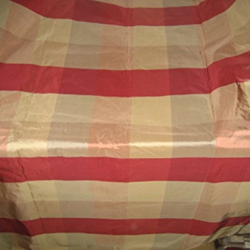 100% Pure Silk Taffeta Fabric Multi Color drapery plaids 54 By th...