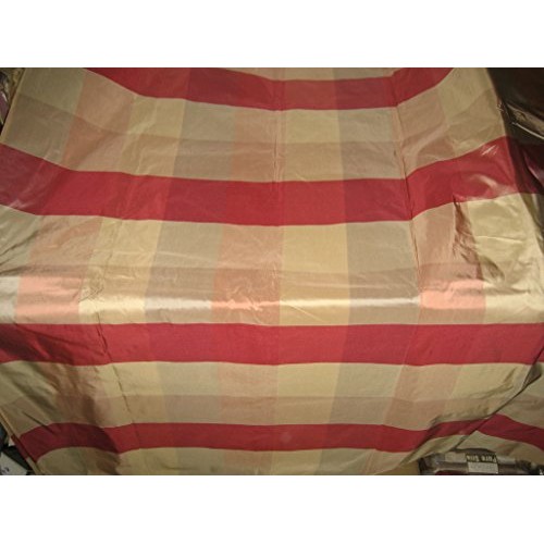 100% Pure Silk Taffeta Fabric Multi Color drapery plaids 54 By th...