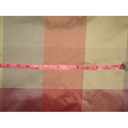 100% Pure Silk Taffeta Fabric Multi Color drapery plaids 54 By th...