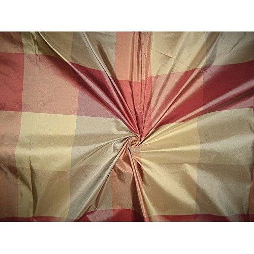 100% Pure Silk Taffeta Fabric Multi Color drapery plaids 54 By th...