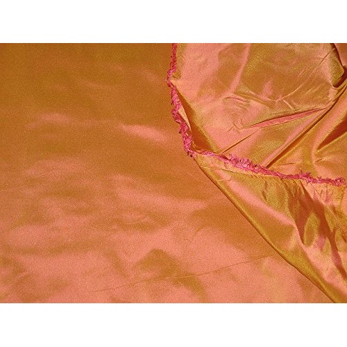 100% pure silk taffeta fabric orange x pink shot color 54 by the ...