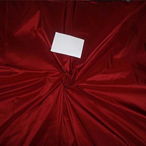 100% pure silk taffeta fabric red wine 54 inch wide-40 mm weight H...