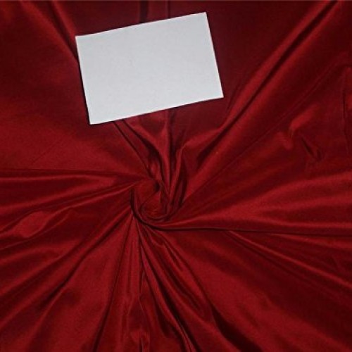 100% pure silk taffeta fabric red wine 54 inch wide-40 mm weight H...