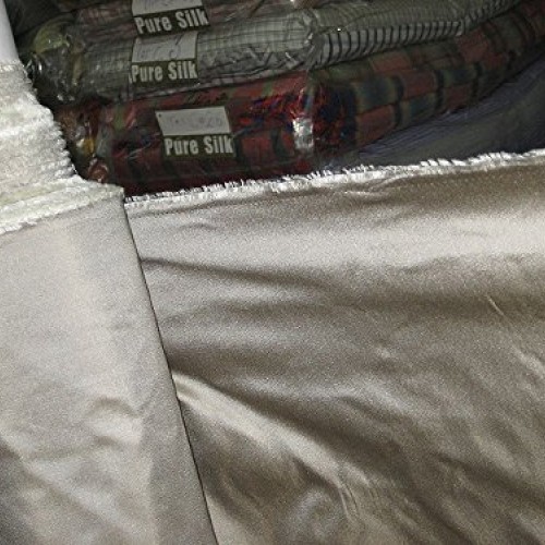 100% Pure Silk Taffeta Fabric Silver with Olive Shot Color 54 by ...
