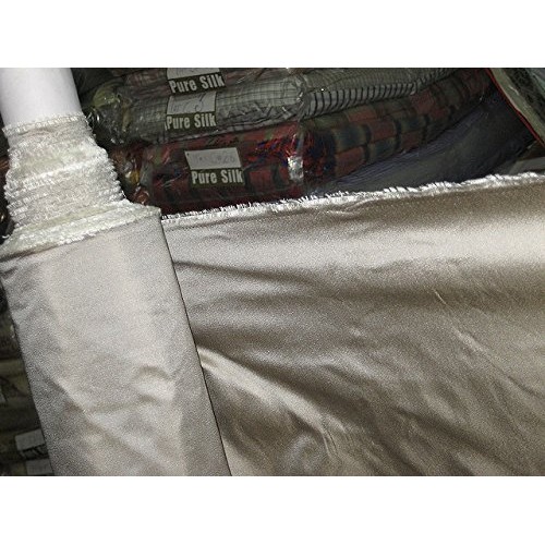 100% Pure Silk Taffeta Fabric Silver with Olive Shot Color 54 by ...