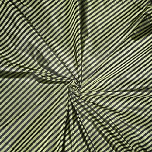 Pure Silk Taffeta Fabric Iridescent Lime Yellow/Green & Black Colo...