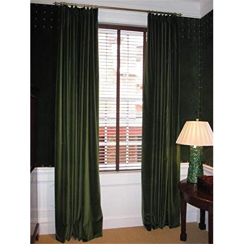 Puresilks 100% Silk Taffeta Fabric Bottle Green x Black Color 54 ...