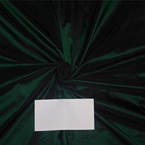 Puresilks 100% Silk Taffeta Fabric Bottle Green x Black Color 54 ...