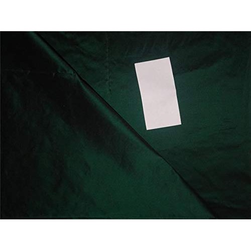 Puresilks 100% Silk Taffeta Fabric Bottle Green x Black Color 54 ...