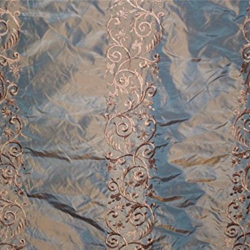 Puresilks Silk Taffeta Iridescent Beige X ICY Blue Shot with Golde...